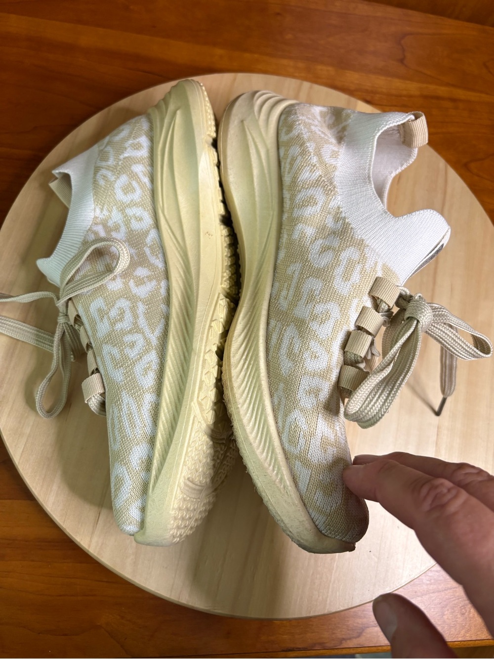 tan leopard-print knit sneakers by Simply Southern, one is cleaner than the othe - Picture 3 of 10